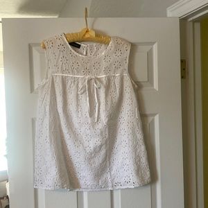 INC International Concepts size 10 white eyelet top